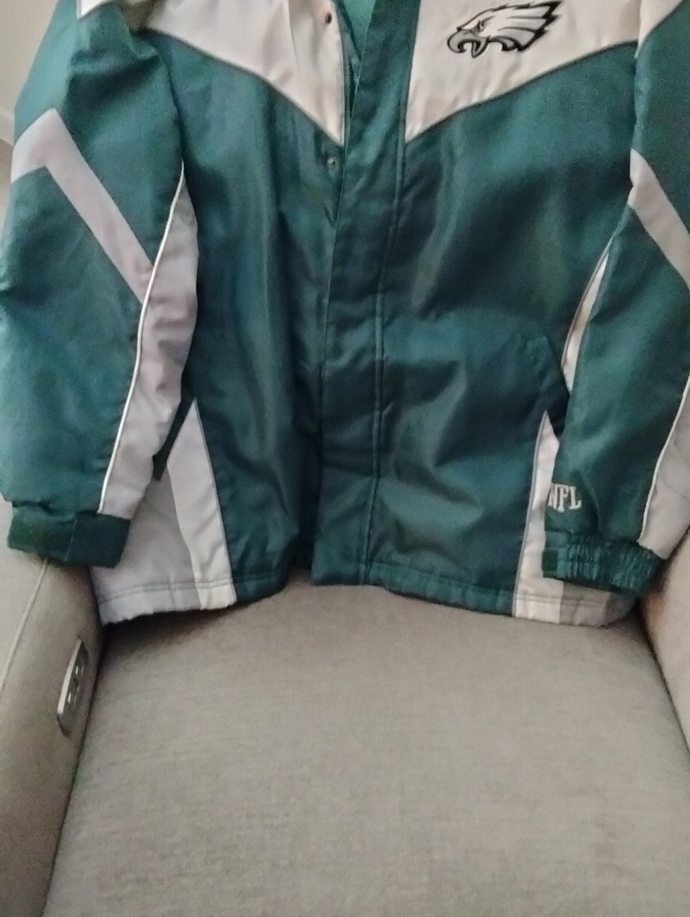 NFL Teal and White Zip Front Team Jacket